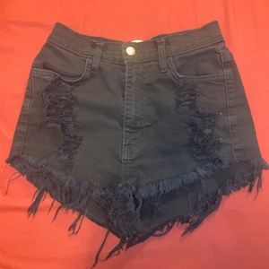 Black Jean Shorts